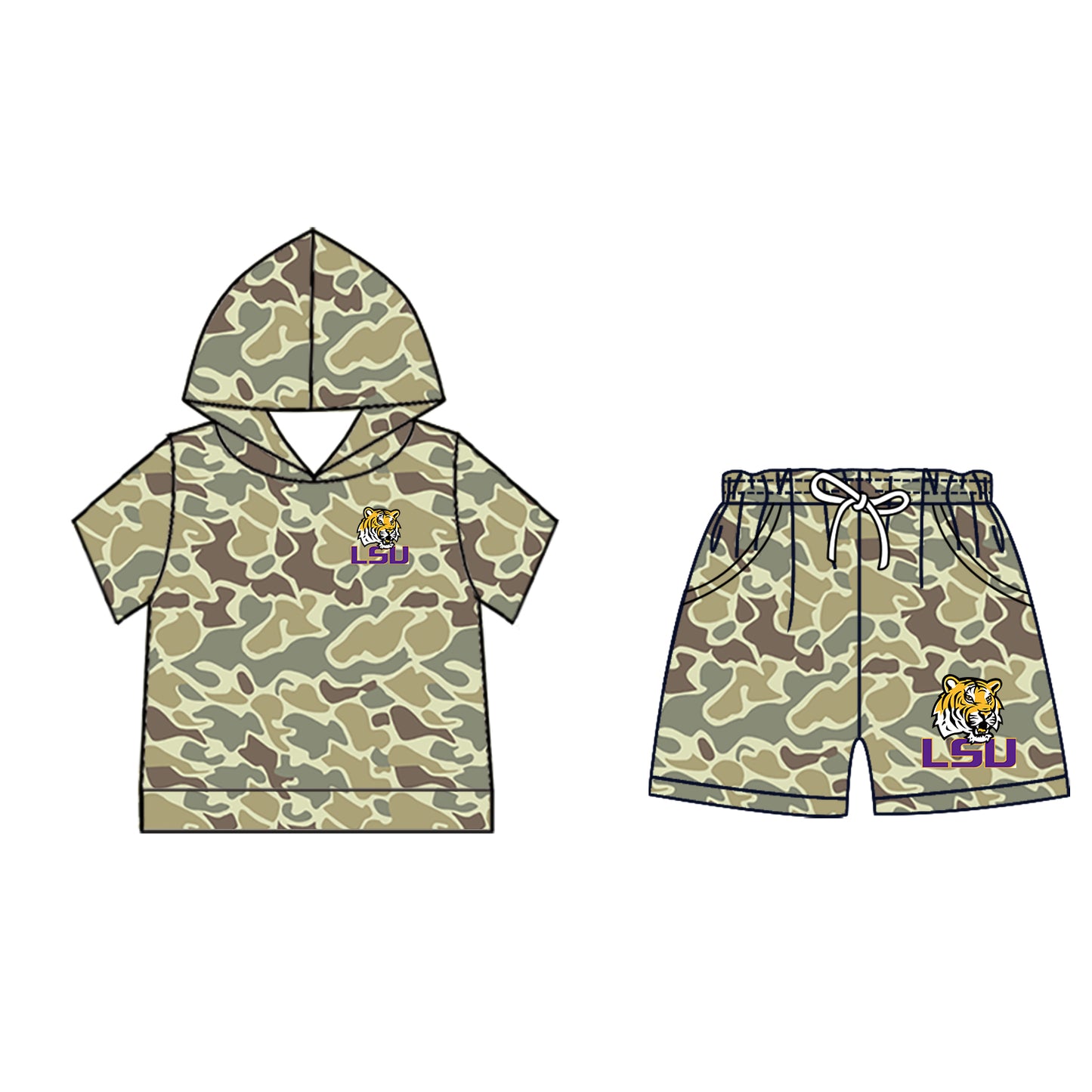 ( Moq 5 Each Style ) Baby Boys Girls Toddler Sibling Tigers Shorts Shirts Set Team Drip Sprinkles Clothes