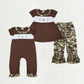 Sibling Baby Girls Short Sleeves Embroidery Ducks Camo Romper Set Clothes RTS