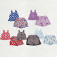 Baby Girl Toddler Sleeveless Buttons Tops Flower Strawberry Bows Shorts Clothes Sibling Summer Set RTS