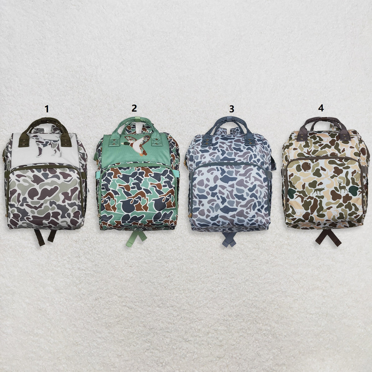 Sibling Baby Boys Kids Camo Print Zipper Backpack School Hunting Bag RTS