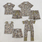 Sibling Baby Girls Adult Women Short Sleeves Camo Bows Romper Dress Pajamas Sets RTS