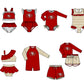 ( Moq 5 Each Style ) Baby Boys Girls Kids Team Sibling Jumpsuits Sets Swimsuits Red Clothes