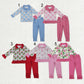 Sibling Baby Boys Girls Long Sleeves Zipper Pullover Shirt Pants Christmas Clothes Sets RTS