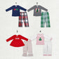 Sibling Baby Boys Girls Embroidery Trees Tops Pants Christmas Clothes Sets RTS