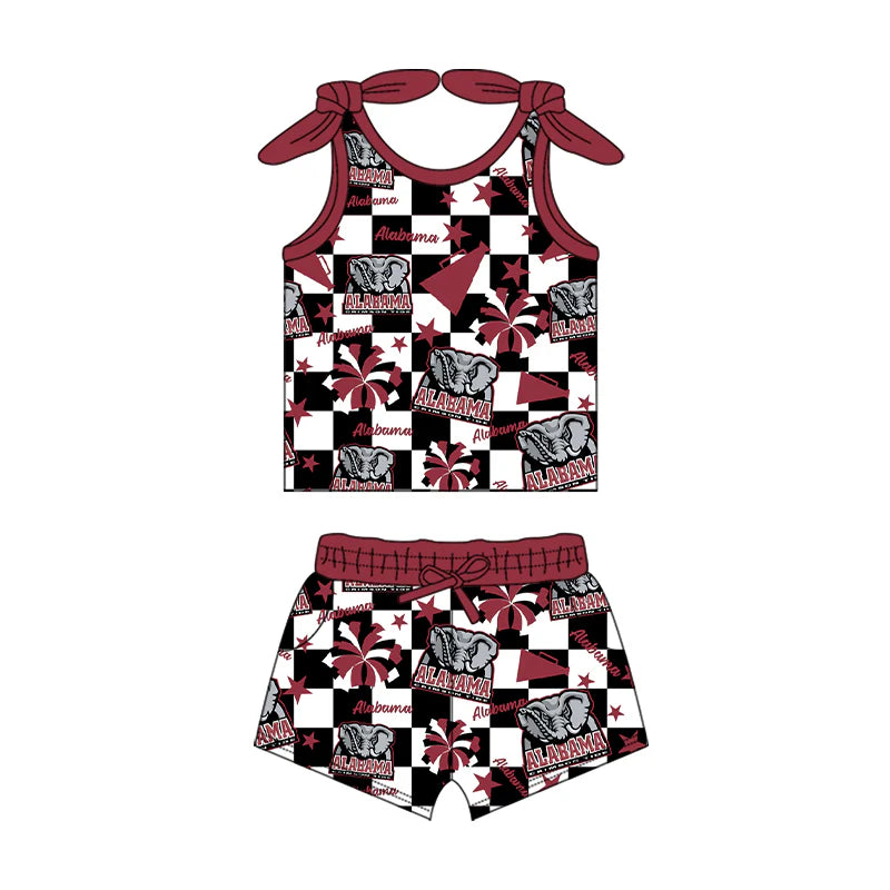 ( Moq 5 each style ) Baby Girl Toddler Elephant Cheer Sibling Team Romper Dress Set 7.16