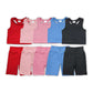 Baby Girl Sleeveless Tops Shorts Yoga Active Wear Sibling Clothes Set RTS