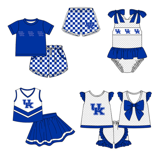 ( Moq 5 Each Style ) Baby Boys Girls Toddler Plaid Sibling Shorts Sets Team Blue Clothing