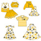 ( Moq 5 each style ) Baby Boy Girl  Team Cheer Sibling Shirt Tigers Bows Dress Set 8.4