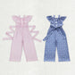 Sibling Baby Girls Kids Short Sleeves Dots Buttons Pants Jumpsuits RTS