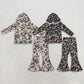 Sibling Baby Girls Long Sleeves Camo Print Hoodie Pullovers Bell Pants Hunting Clothes Sets RTS