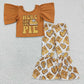 GSPO0679 Baby Girl Short Sleeves Pumpkin Pie Bell Pants Fall Outfit