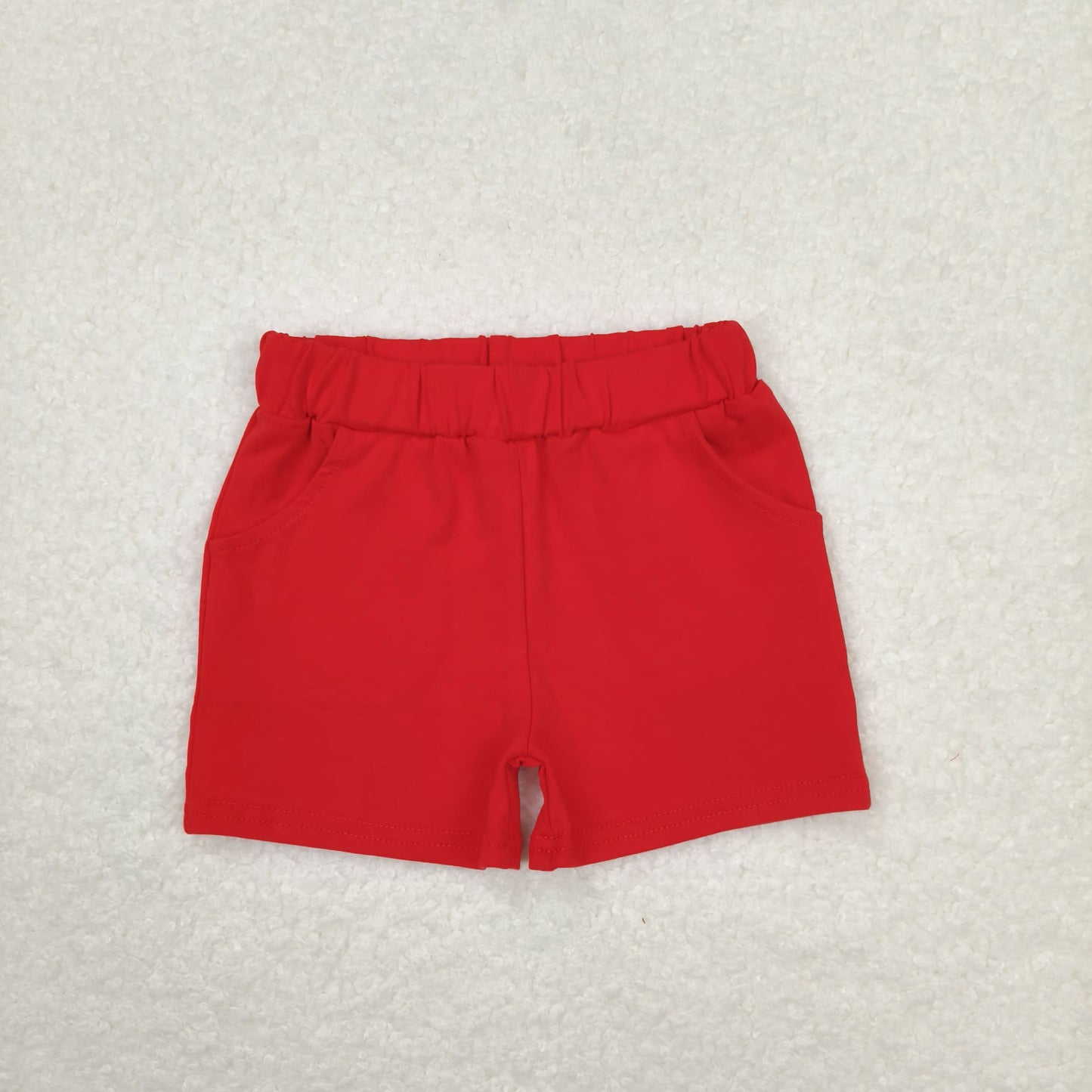 Baby Boy Summer Red Cotton Pocket Shorts