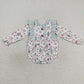 LR0556 Baby Girl Christmas Long Sleeves One Piece Reindeer Gingerbread Romper