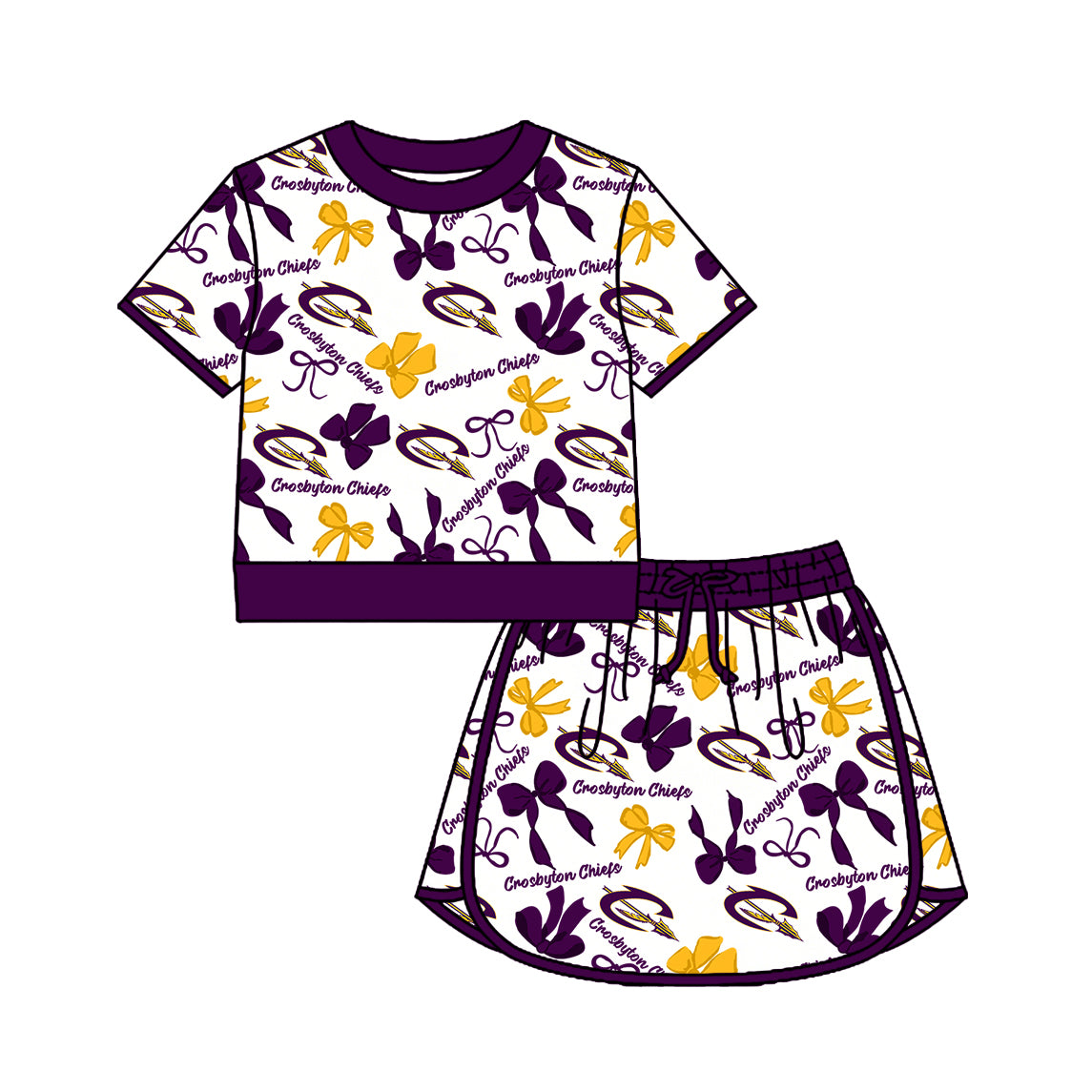 ( Moq 5 Each Style ) Sibling Baby Girls Kids Bows Team Shirt Sets Clothes