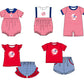 ( Moq 5 Each Style ) Baby Boys Girls Kids Hats Stripes Team Sibling Rompers Sets