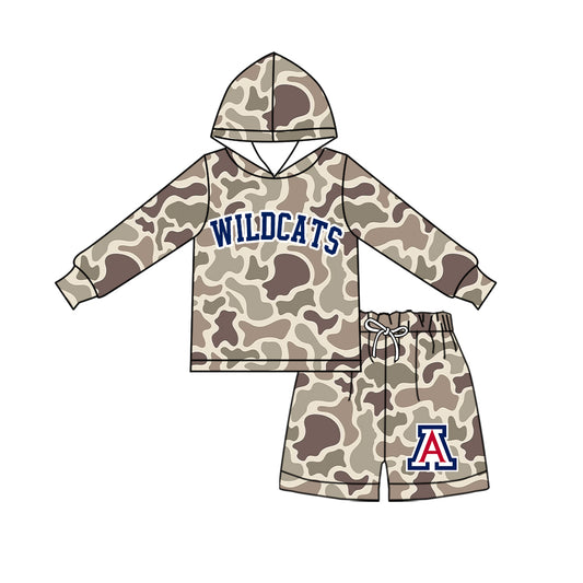 ( Moq 5 ) Baby Girls Kids Long Sleeves Hoodie Shirt Camo Shorts Team Set Clothes