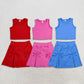 Sibling Baby Girls Kids Sleeveless Shirts Bows Skirts Shorts Yoga Active Sets Summer Clothes RTS