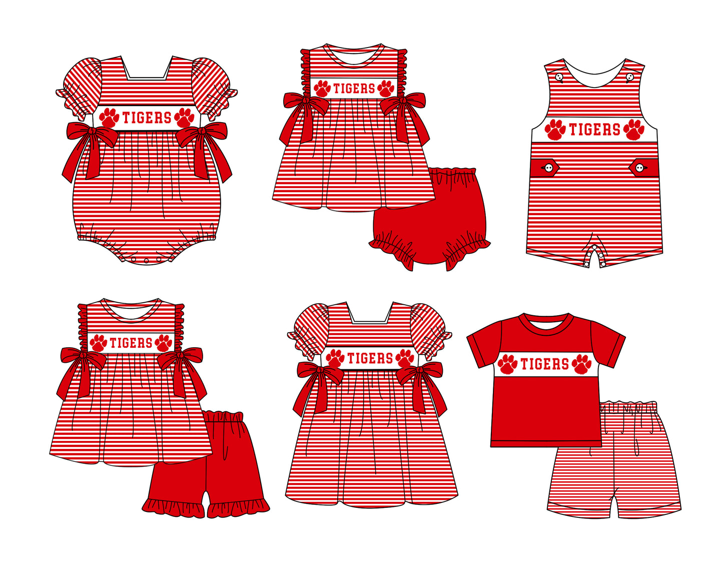 ( Moq 5 ) Baby Boys Kids Sleeveless Tigers Stripes Team Summer Romper