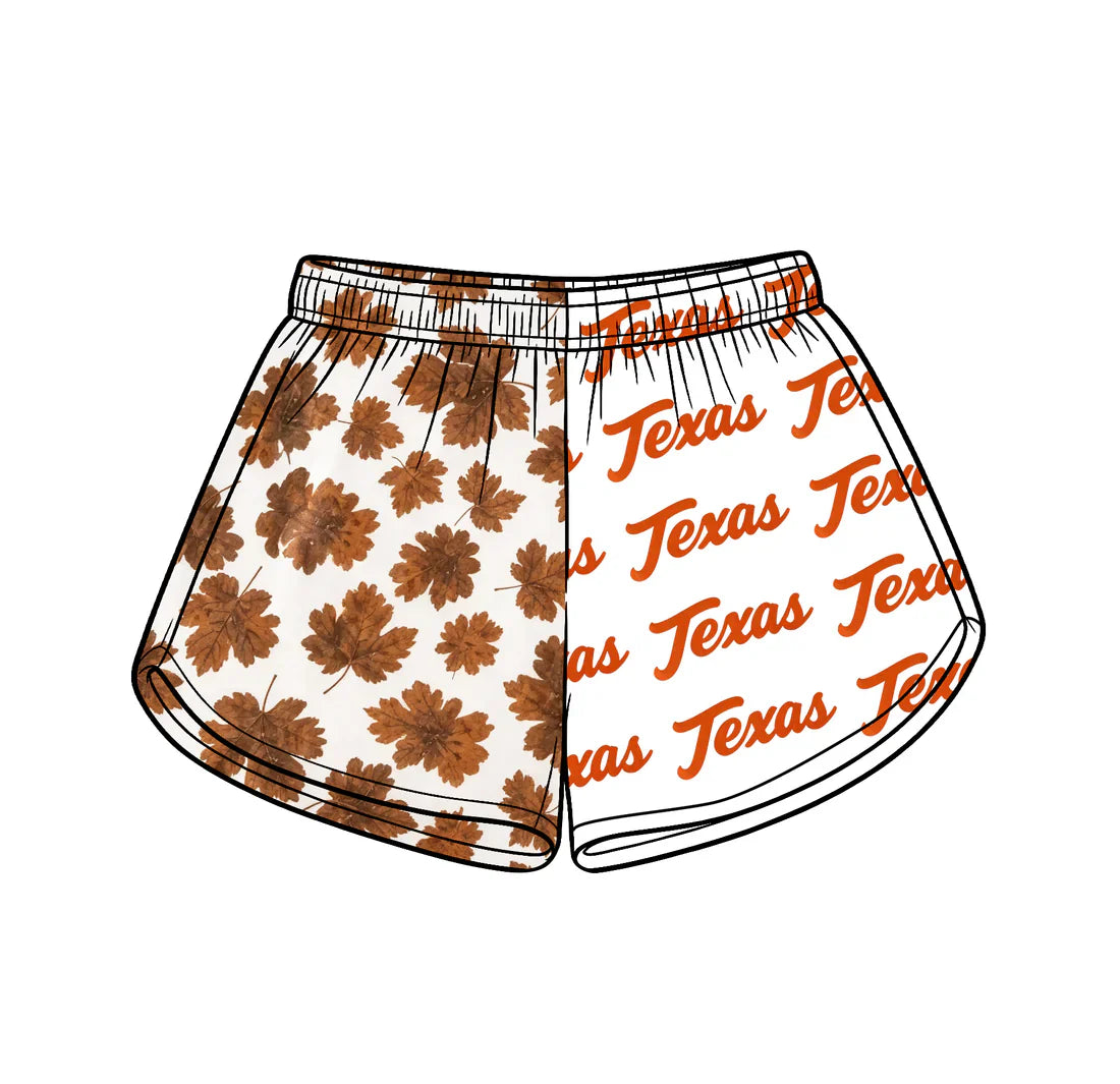 ( Moq 5 ) Baby Girls Kids Texas Leaves Team Shorts Summer Clothes