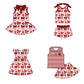 ( Moq 5 each style ) Baby Girl Toddler Team Red Bows Sibling Dress Set