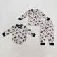 Sibling Baby Boys Kids Long Sleeves Halloween Pumpkins Dogs Romper Set Pajamas Clothes RTS