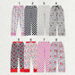 Sibling Dogs Hearts Bows Plaid Print Pajamas Pants Bottoms Adult Women Clothes RTS