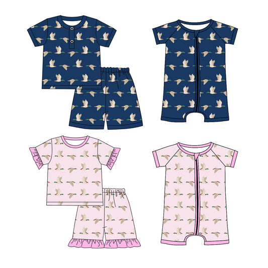 Baby Boy Girl Short Sleeves Ducks Sibling Romper Set ( Moq 5 Each Style ) 1.7