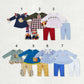 Sibling Baby Girls Long Sleeves Embroidery turkey Tunic Pants Thanksgiving Clothes Sets RTS