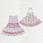 Sibling Baby Girls Kids Flowers Ruffle Knee Length Dresses Pink Clothes RTS