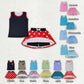 8-10 Colors Baby Girl Sleeveless Princess Shirt Skorts Sibling Outfit RTS