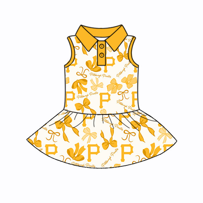 ( Moq 5 each style ) Baby Girl Team P Bows Sibling Dress Set 5.22