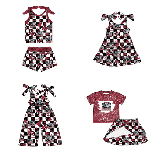 ( Moq 5 each style ) Baby Girl Toddler Elephant Cheer Sibling Team Romper Dress Set 7.16