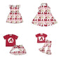( Moq 5 each style ) Baby Boy Girl Toddler A Team Bows ‌Sibling Dress Set