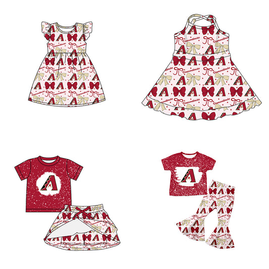 ( Moq 5 each style ) Baby Boy Girl Toddler A Team Bows ‌Sibling Dress Set