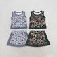Sibling Baby Girls Kids Sleeveless Camo Tops Skirts Shorts Sets Yoga Active Clothes RTS