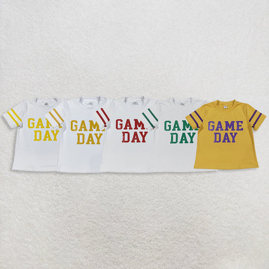 Baby Girl Short Sleeves Game Day Shirt Sibling Yoga Active Team Cheer Vinyl Tops RTS