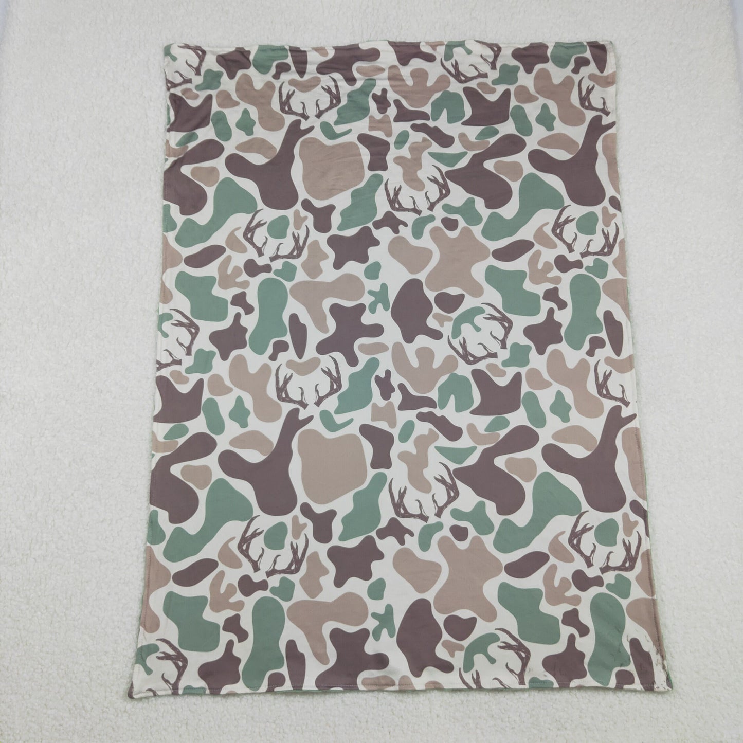 Baby Boys Kids Deer Camo Hunting Brown Green Blanket RTS