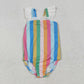 Baby Girl Short Sleeves Colorful Stripes One-piece Swimsuit RTS