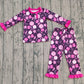 Baby Girls Kids Long Sleeves Shirt Pants Happy New Year Pink Pajamas Set RTS
