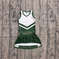 ( No moq ) Preorder Baby Girls Kids Sleeveless Tops Skirt Shorts Green Set Yoga Team Clothes