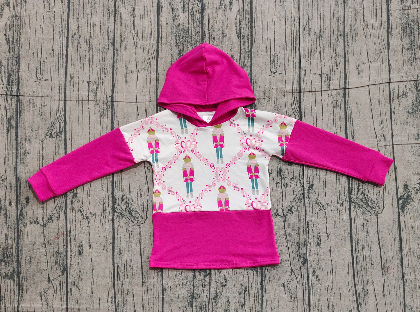 ( No moq ) Preorder Baby Girl Pink Long Sleeves Bows Hoodies Tops Shirt