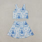 Sibling Baby Girls Kids Castles Bows Flower Rompers Dress Sets RTS