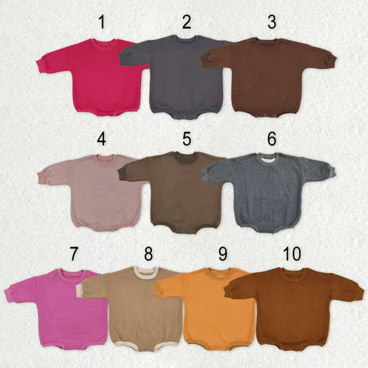 Sibling Baby Girls Infant Long Sleeves Cotton Sweater Bubble Rompers RTS