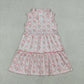Baby Girls Kids Sleeveless Pink Bows Flower Ruffle Knee Length Dress RTS