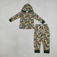 Baby Boys Kids Ducks Camo Hoodie Pullover Pockets Pants Green Set Clothes RTS