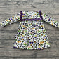 Baby Girls Kids Masks Leopard Purple Ruffle Mardi Gras Knee Length Dress RTS