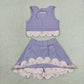 Baby Girls Kids Purple Sleeveless Tops Bows Skirt Shorts Yoga Clothes Set RTS