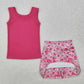 Baby Girl Sleeveless Pink Tops Flower Skorts Shorts Skirt Active Wear Yoga Set