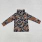 Baby Boy Camo Brown Long Sleeves Zipper Pullover Shirt