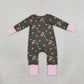 Baby Girls Infant Long Sleeves Ducks Bows Flower Zipper Footie Sleeper Romper Clothes RTS